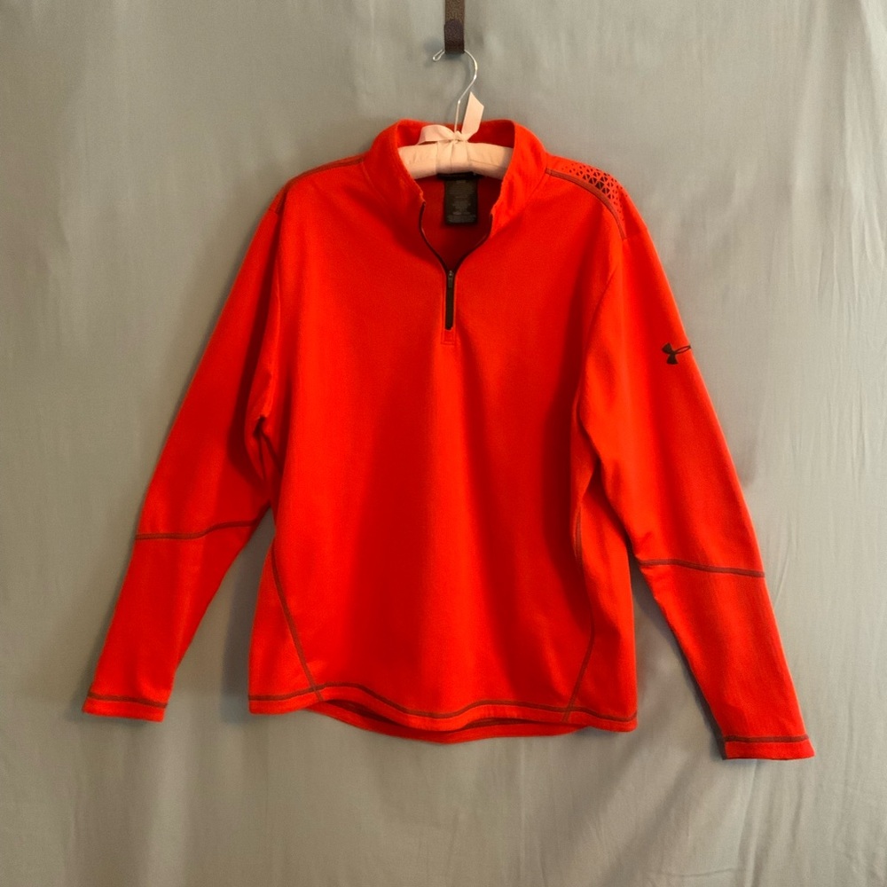 Under Armour Men's Red Orange Quarter-Zip Top